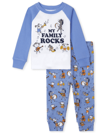 Pijama unisex de algodón con ajuste cómodo para bebés y niños pequeños