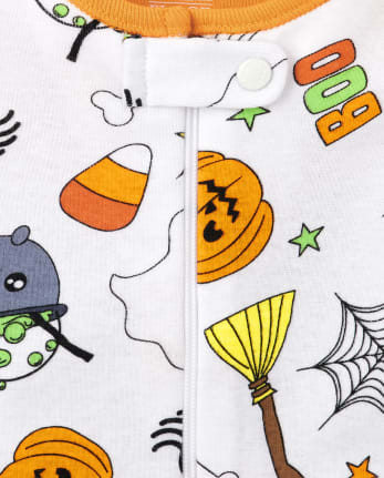 Pijama unisex de una pieza de algodón con ajuste ceñido para bebés y niños pequeños