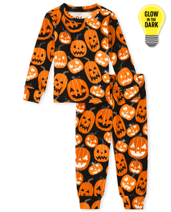 Unisex Baby And Toddler Matching Family Glow Pumpkin Snug Fit Cotton Pajamas