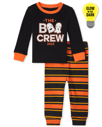 Pijama de algodón unisex para bebés y niños pequeños a juego con la familia Glow Boo Crew Snug Fit