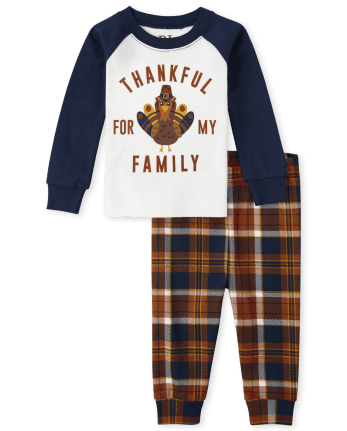 Unisex Baby And Toddler Matching Family Turkey Snug Fit Cotton Pajamas