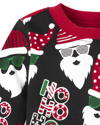 Pyjama en coton unisexe assorti pour bébé et tout-petit Family Glow Ho Ho Ho