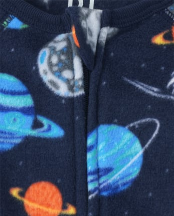 Baby And Toddler Boys Planet Fleece One Piece Pajamas