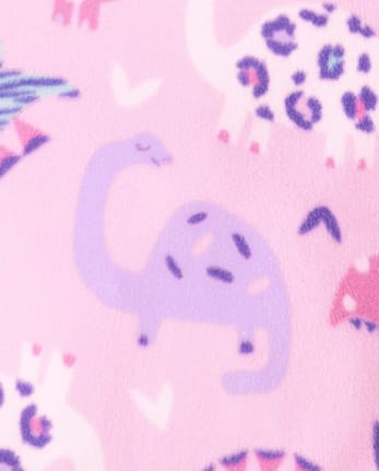 Pijama de una pieza de forro polar con diseño de leopardo Dino para bebés y niñas pequeñas, paquete de 2