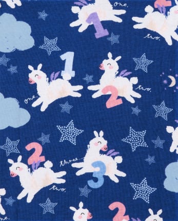 Baby And Toddler Girls Sheep Snug Fit Cotton Pajamas 3-Pack