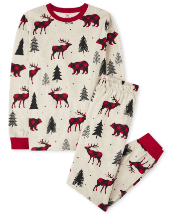Unisex Adult Matching Family Winter Bear Cotton Pajamas