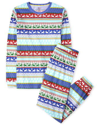 Unisex Adult Matching Family Merry and Bright Fairisle Cotton Pajamas
