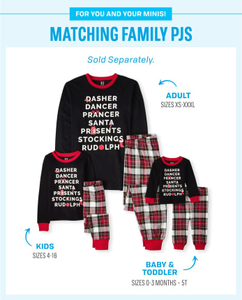 Unisex Adult Matching Family Reindeer Games Cotton Pajamas