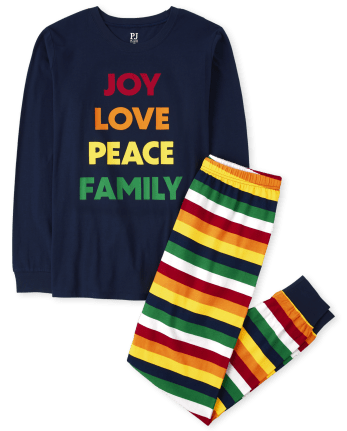 Unisex Adult Matching Family Peace Love Joy Cotton  Pajamas