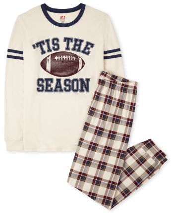 Unisex Adult Matching Family 'Tis the Season for Football Cotton Pajamas