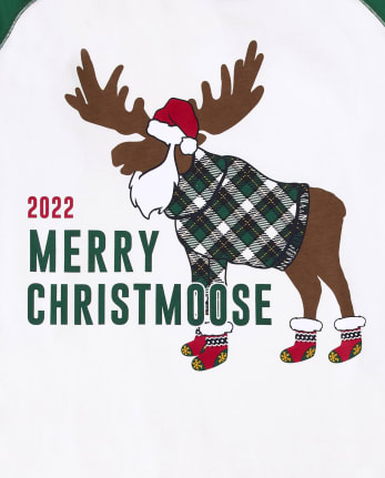 Unisex Adult Matching Family Merry Christmoose 2022 Cotton Pajamas