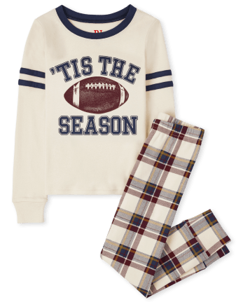 Unisex Kids Matching Family Football Snug Fit Cotton Pajamas