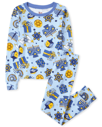 Kids Matching Family Menorah Snug Fit Cotton Pajamas