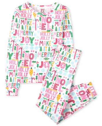 Girls Mommy And Me Make it Merry Snug Fit Cotton Pajamas
