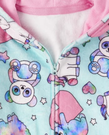 Girls Squishy Fleece One Piece Pajamas