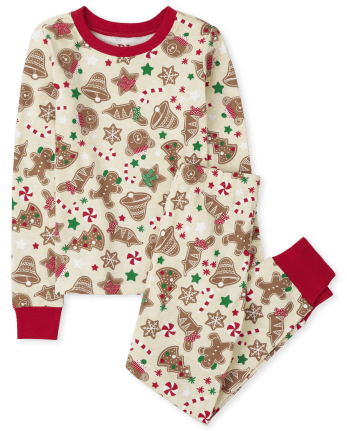 Unisex Kids Gingerbread Cookie Snug Fit Cotton Pajamas