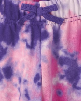 TIE DYE ECRU MELANGE FLEECE GIRLS JOGGER - ECRU
