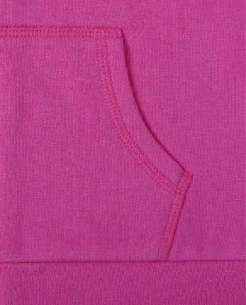 Girls Rainbow Heart Fleece Zip Up Hoodie