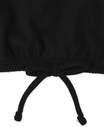 Girls Graphic Tie Front Top