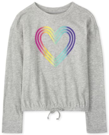 Girls Graphic Tie Front Top