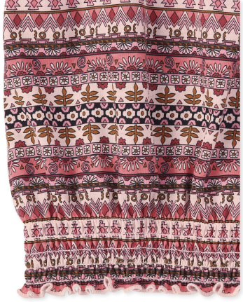 Girls Print Smocked Top
