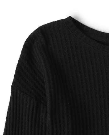 Girls Buffalo Plaid Snit 2 in 1 Sweater