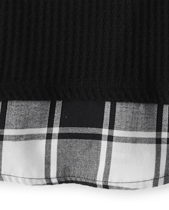 Girls Buffalo Plaid Snit 2 in 1 Sweater