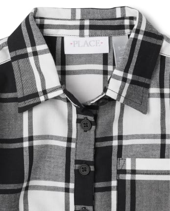 Girls Matching Family Buffalo Plaid Shirt Dress