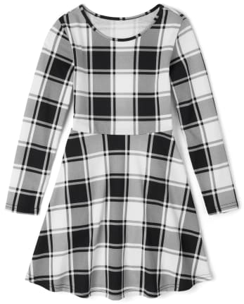 Robe patineuse à carreaux pour fille