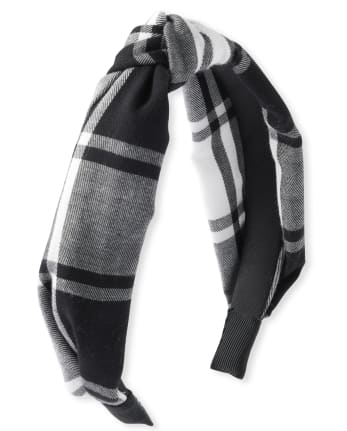 Bandeau à nœud à carreaux de buffle assorti à la famille pour filles