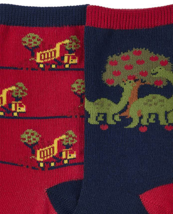 Toddler Boys Apple Crew Socks 2-Pack