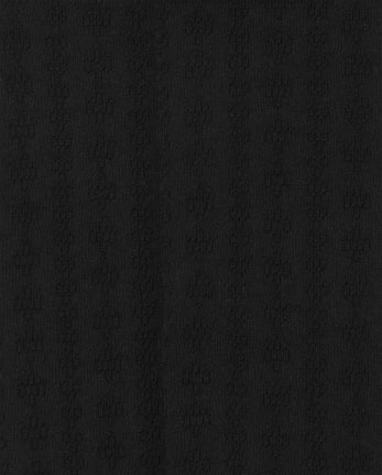 Girls Pointelle Tights - BLACK