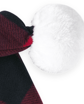 Gorro de Papá Noel a cuadros familiar unisex para bebés y niños pequeños a juego