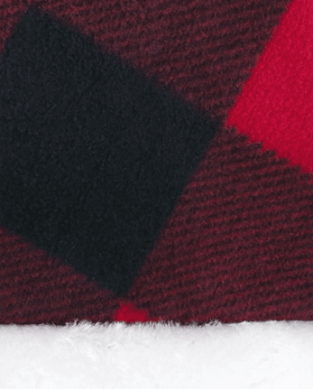 Gorro de Papá Noel a cuadros familiar unisex para bebés y niños pequeños a juego