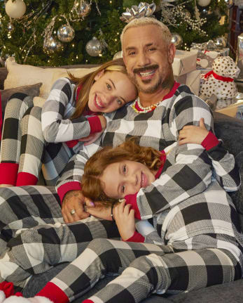 Unisex Adult Matching Family Christmas Long Sleeve Buffalo Plaid