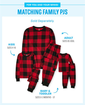 Unisex Baby And Toddler Matching Family Thermal Buffalo Plaid Snug Fit Cotton Pajamas