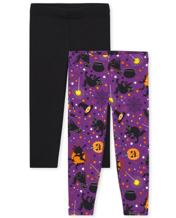 Toddler Girls Halloween Leggings 2-Pack