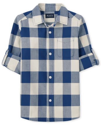 Boys Buffalo Plaid Oxford Button Up Shirt