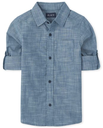 Boys Chambray Button Up Shirt