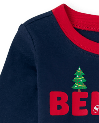 Pyjama unisexe en coton assorti pour bébé et tout-petit
