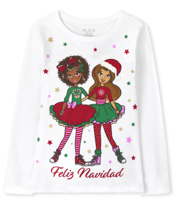 Camiseta estampada Feliz Navidad para niñas