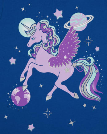 Paquete de 3 camisetas con gráfico de unicornio para niñas