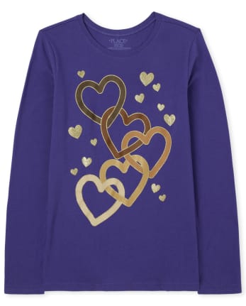 Girls Hearts Graphic Tee