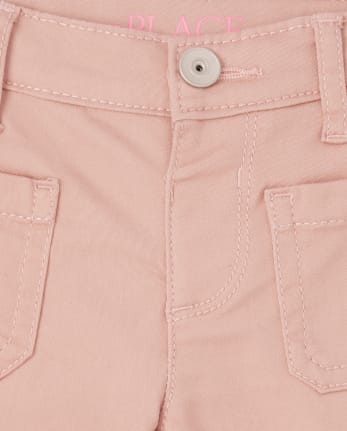 Jeans tipo legging de sarga de punto elástico para niñas