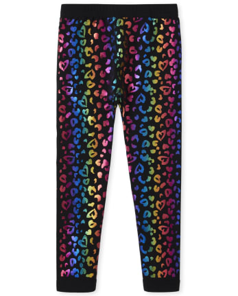Legging doublé en molleton léopard pour fille