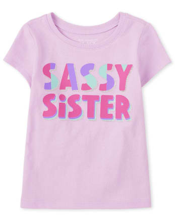 Camiseta estampada Sassy Sister para bebés y niñas pequeñas