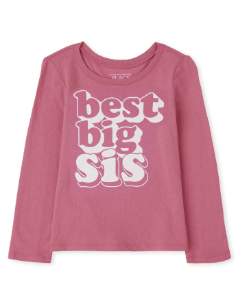 Camiseta estampada Best Big Sis para bebés y niñas pequeñas
