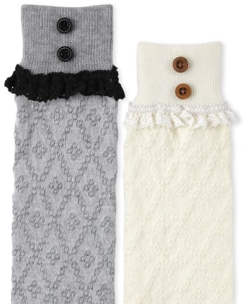 Girls Lace Boot Socks 2-Pack