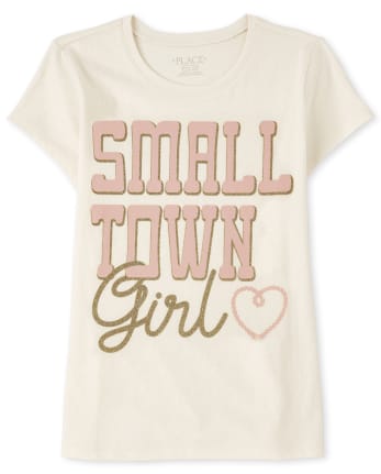 Camiseta con estampado de chica de pueblo pequeño para niñas