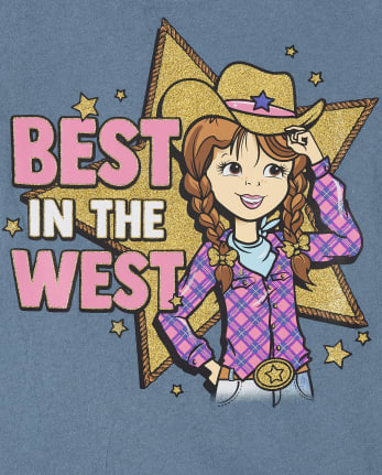 Camiseta estampada Best In The West para niñas